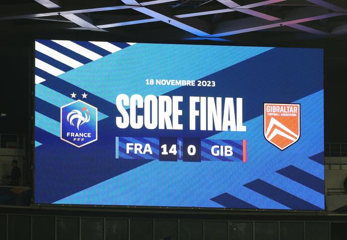 Francozi so postavili nov rekord, kar zadeva najvišjo reprezentančno zmago v evropskih tekmovanjih. | Foto: Reuters
