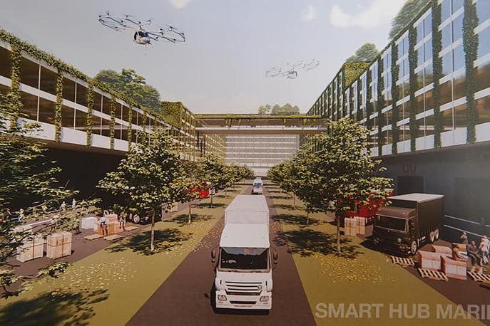 maribor | Idejni koncept razvoja območja Letališča Edvarda Rusjana - Smart Hub Maribor | Foto Twitter/Jernej Vrtovec