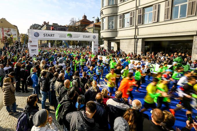 Štart bo na Slovenski cesti, cilj pa na Kongresnem trgu, kjer bosta letos prvič dva ločena koridorja, eden za polmaratonce in drug za maratonce.  | Foto: Grega Valančič/Sportida