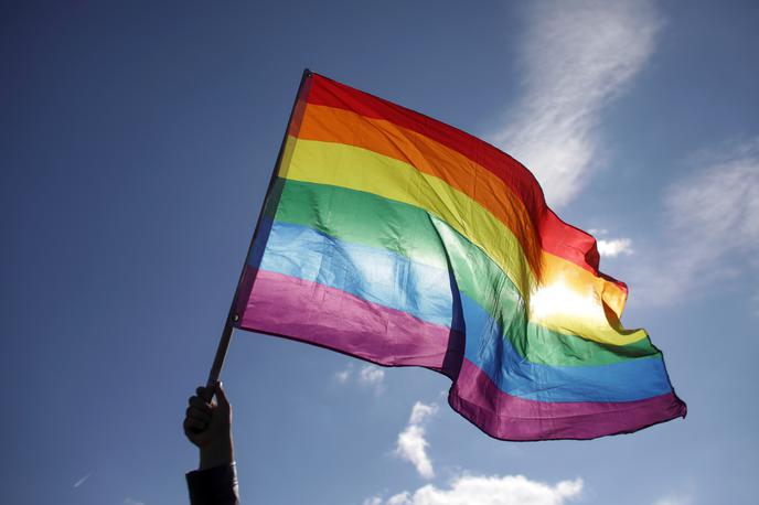 zastava istospolni partnerji lgbt | Istospolna partnerja, ki živita v partnerski zvezi, lahko skupaj posvojita otroka pod enakimi pogoji kot zakonca. | Foto Reuters