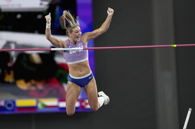 Ob odsotnosti slovenske rekorderke Tine Šutej je zlato v skoku ob palici osvojila Britanka Molly Caudery. | Foto: Guliverimage