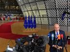 Premier Janez Janša ob prihodu na vrh EU v Bruslju