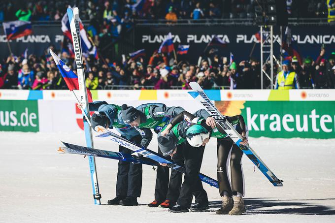 Naši smučarji skakalci so navdušili na svetovnem prvenstvu v Planici. | Foto: Grega Valančič/Sportida