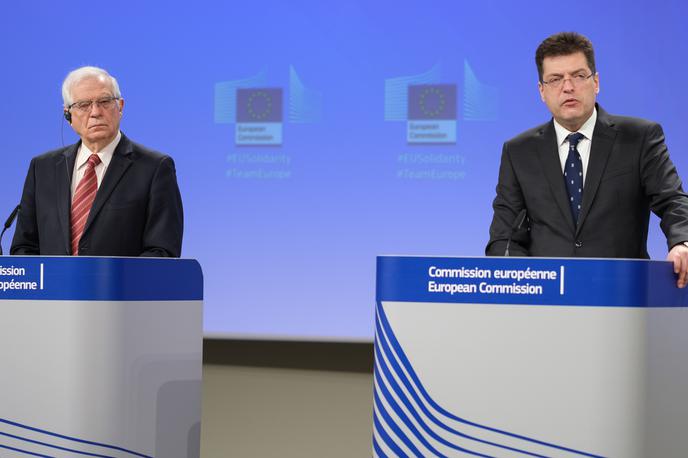 Janez Lenarčič Josep Borrell | Borrell in Lenarčič sta poudarila, da nezadostne količine pomoči za prebivalce Gaze pomenijo smrtno obsodbo.  | Foto Reuters