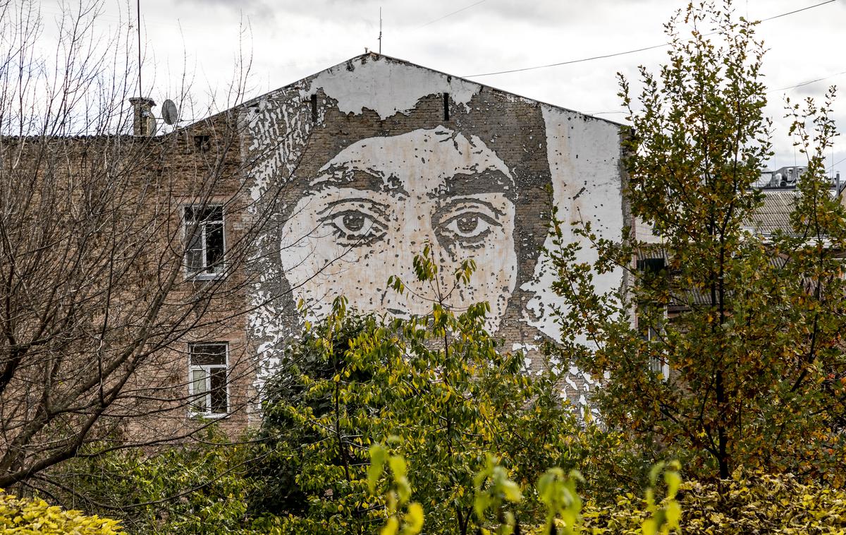 Grafiti | Portret Sergeja Nigojana, prve žrtve protestov leta 2014: Vhils, Portugalska  | Foto Ana Kovač