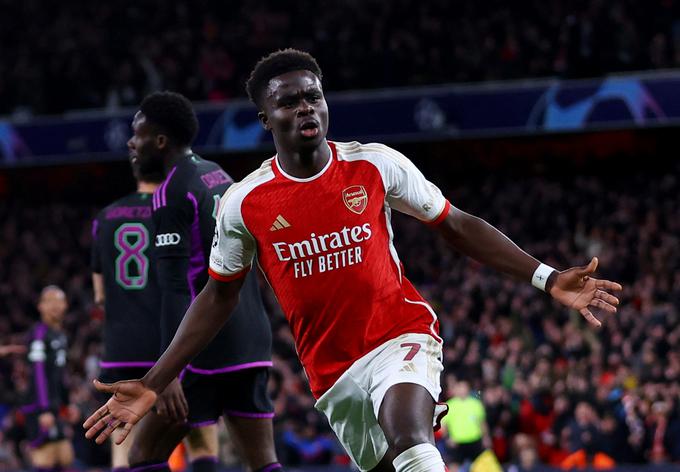 Mladi angleški krilni napadalec Bukayo Saka je v tej sezoni najboljši strelec Arsenala. | Foto: Reuters