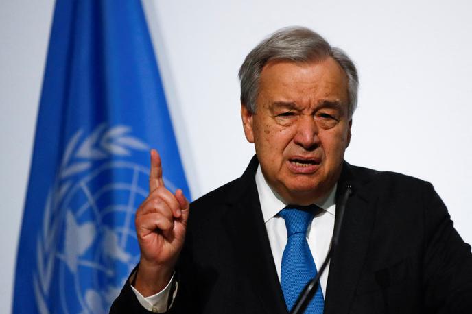 Antonio Guterres | Najbolj gorečo retoriko je Guterres prihranil za podnebno krizo, saj je ocenil, da je "bitka izgubljena" in da vsak teden prinaša "novo podnebno grozo". | Foto Reuters