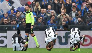 Juventus spet komaj do zmage, Roma zanesljivo
