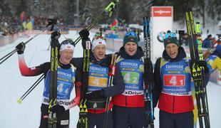 Slovenski biatlonci brez Faka 15., zmaga Norveški