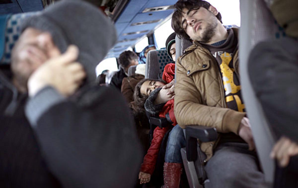 migranti na avtobusu | Albanska vlada medtem vztraja, da pravice tistih, ki jih bodo italijanske oblasti poslale v Albanijo, ne bodo kršene. | Foto Guliverimage