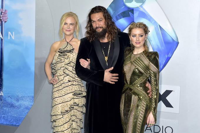 Nicole Kidman, Jason Momoa in Amber Heard leta 2018 na premieri prvega dela filma Aquaman | Foto: Guliverimage