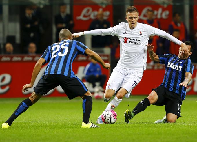 Inter v zadnjih dveh sezonah pogosto nastopa proti Iličićevi Fiorentini, ki je zmagala na prav vseh štirih dvobojih. | Foto: Reuters