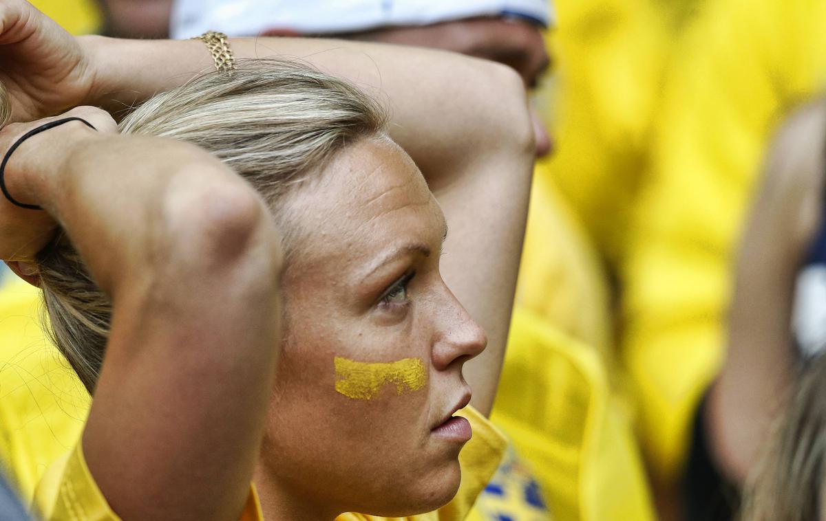 Švedska Navijačica | Navijači Švedske v zadnjem obdobju nimajo razlogov za zadovoljstvo. V ligi narodov so švedski nogometaši nanizali kar štiri poraze. | Foto Guliverimage
