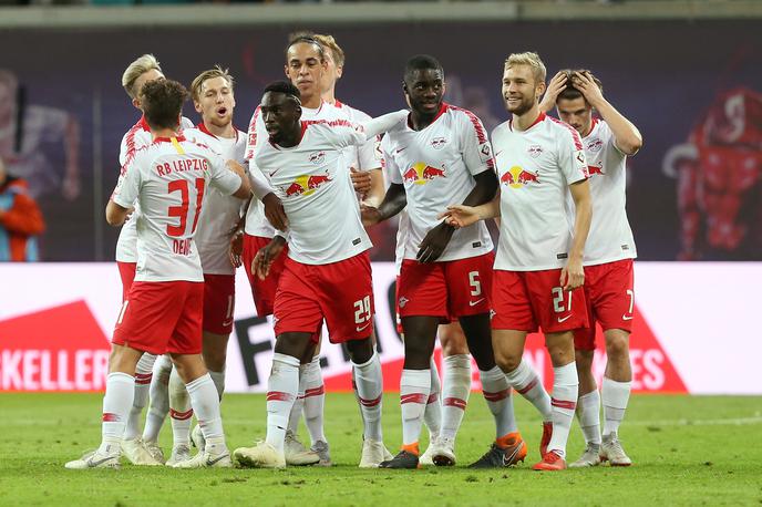 RB Leipzig | Veselje Kevina Kampla in soigralcev pri RB Leipzigu. | Foto Getty Images