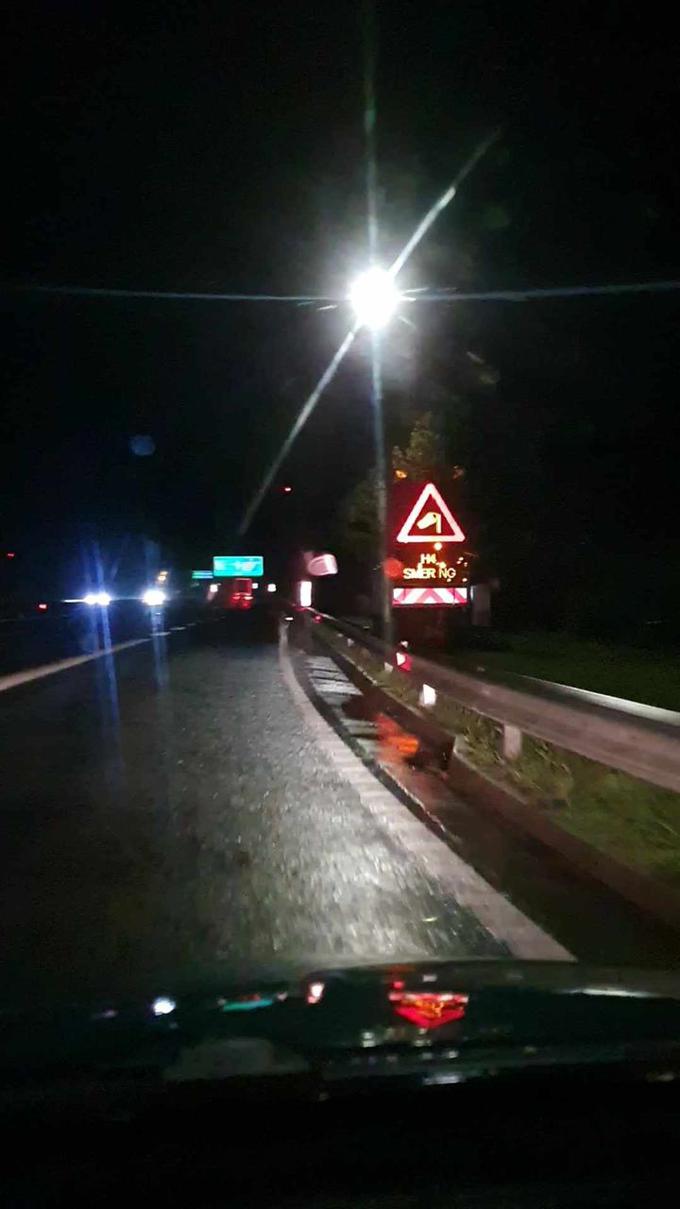 Opozorilo pred burjo na primorski avtocesti | Foto: Meteoinfo Slovenija