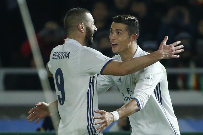 Cristiano Ronaldo in Karim Benzema sta pri madridskem Realu sodelovala kar devet let. | Foto: Reuters