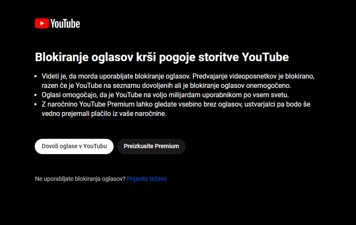 YouTube | YouTube se problematike blokiranja oglasov oziroma prenizkega števila naročnikov na storitev YouTube Premium v zadnjem obdobju loteva zelo resno. | Foto Matic Tomšič