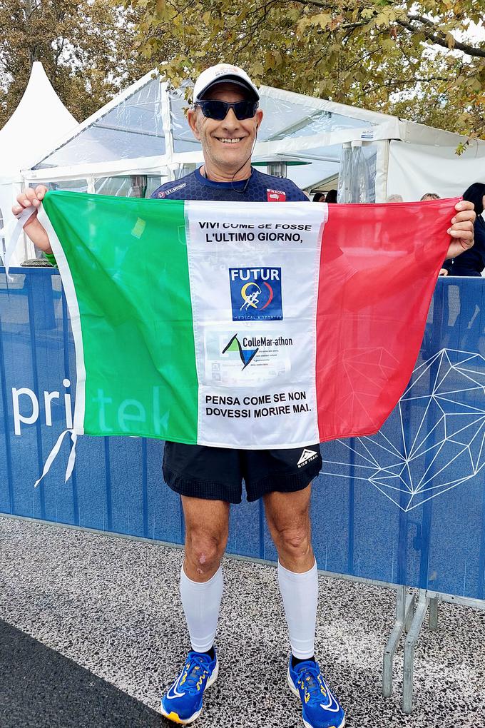 Giacomo Grillo uspešno kljubuje bolezni, ljubljanski maraton je bil njegov 141. | Foto: Pe. M.