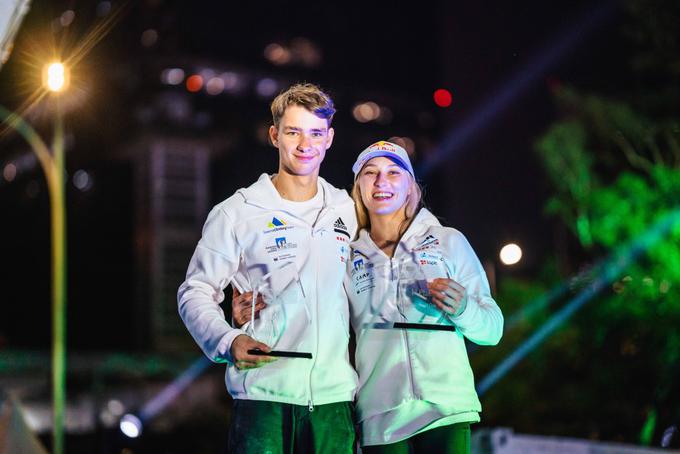 Z Luko Potočarjem sta zmagala v skupnem seštevku svetovnega pokala v težavnostnem plezanju.  | Foto: Lena Drapella/IFSC