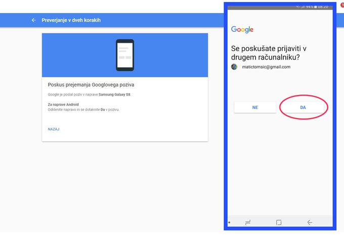 Preverjanje v dveh korakih Google 4 | Foto: Matic Tomšič