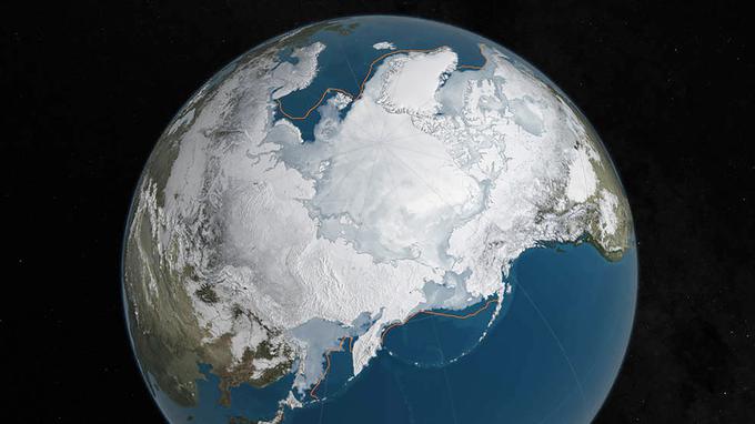 Arktiko je v začetku marca letos prekrivalo 14,52 milijona kvadratnih kilometrov ledu, ocenjuje ameriška vesoljska agencija Nasa. | Foto: Reuters