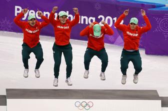 Madžarska štafeta z olimpijskim rekordom v hitrostnem drsanju do prve medalje za Madžarsko