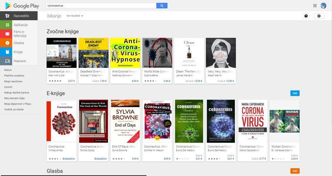 Google je v svoji tržnici Play Store onemogočil iskanje aplikacij po ključnih besedah, ki so povezane z epidemijo novega koronavirusa. | Foto: zajem zaslona/Diamond villas resort