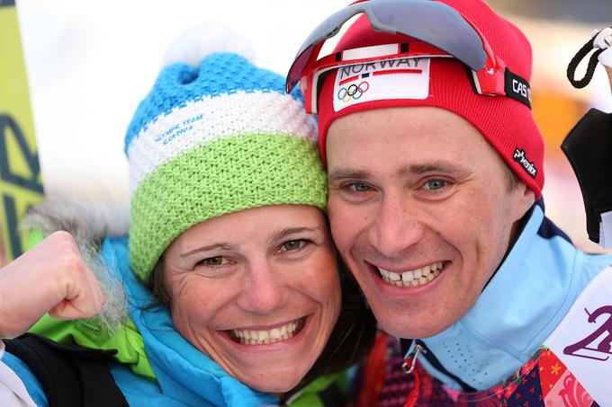 Nekdanja slovenska smučarska tekačica Katja Višnar je poročena z Norvežanom Olo Vigenom Hattestadom, nekdanjim smučarskim tekačem, tudi olimpijskim prvakom. Imata sina Ludviga. | Foto: www.alesfevzer.com