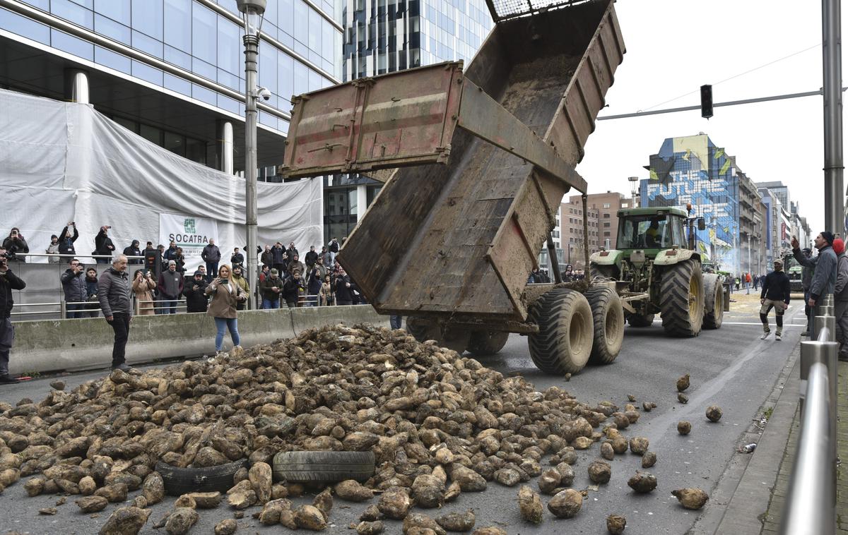 kmečki protest v Bruslju | Bruselj bo moral ponovno uvesti carine, če bo uvoz žita, perutnine, jajc, sladkorja, koruze in medu iz Ukrajine presegel povprečje uvoza v letih 2022 in 2023. | Foto Guliverimage